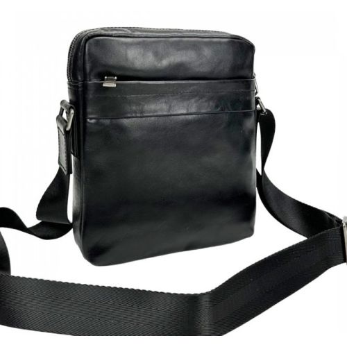 Мужская сумка из натуральной кожи Tiding Bag Черная