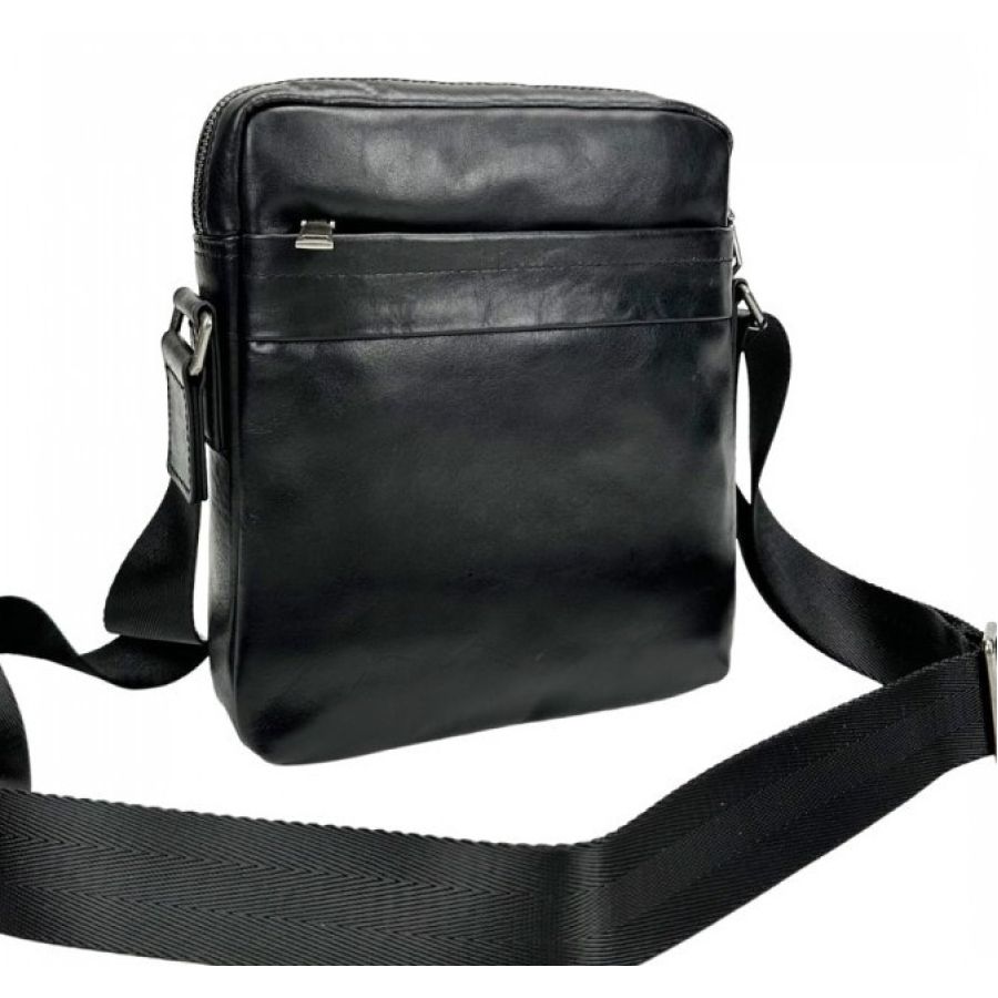 Мужская сумка из натуральной кожи Tiding Bag Черная