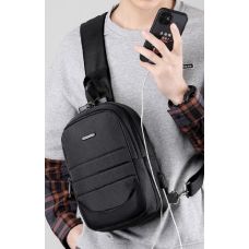 Сумка-слинг мужская Confident из ткани Черная
