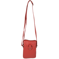 Небольшая женская кожаная наплечная сумка Borsacomoda коралловая