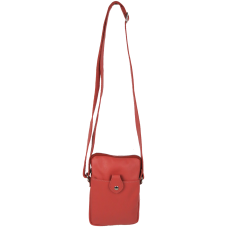 Небольшая женская кожаная наплечная сумка Borsacomoda коралловая