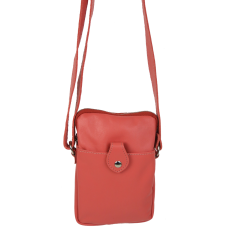 Небольшая женская кожаная наплечная сумка Borsacomoda коралловая