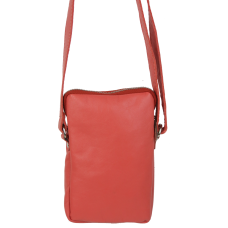 Небольшая женская кожаная наплечная сумка Borsacomoda коралловая