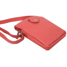 Небольшая женская кожаная наплечная сумка Borsacomoda коралловая