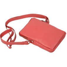 Небольшая женская кожаная наплечная сумка Borsacomoda коралловая