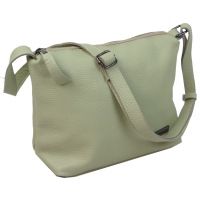 Женская кожаная наплечная сумка Borsacomoda салатовая