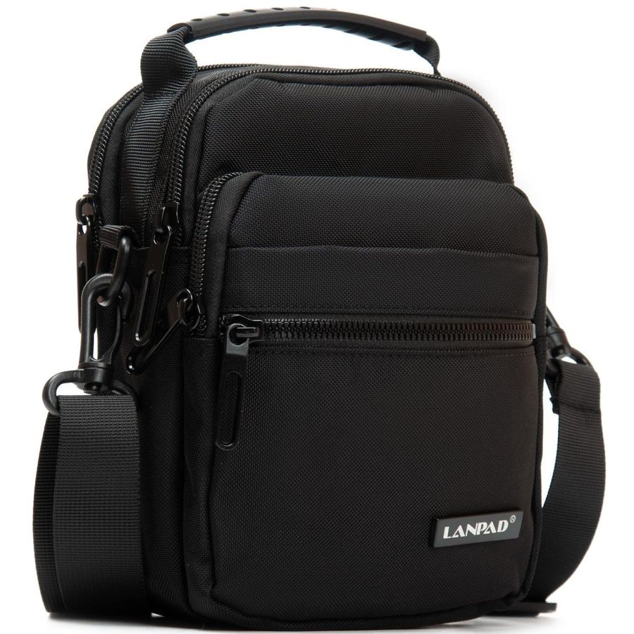 Сумка мужская через плечо Lanpad Черная (LAN82077 black)