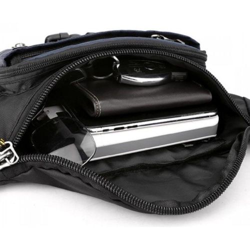 Сумка поясная мужская Confident 33х15 см Черная