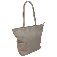 Женская кожаная сумка на двух ручках Borsacomoda Украина Бежевая