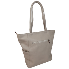 Женская кожаная сумка на двух ручках Borsacomoda Украина Бежевая