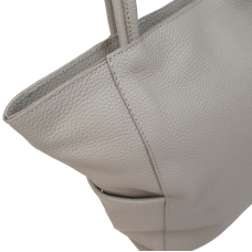 Женская кожаная сумка на двух ручках Borsacomoda Украина Бежевая