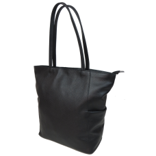 Женская кожаная сумка на двух ручках Borsacomoda Украина Черная