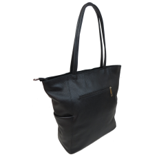 Женская кожаная сумка на двух ручках Borsacomoda Украина Черная