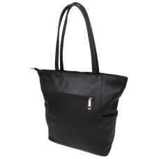 Женская кожаная сумка на двух ручках Borsacomoda Украина Черная