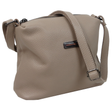 Женская кожаная сумка через плечо кросс-боди Borsacomoda Бежевая