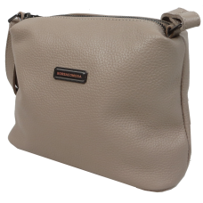 Женская кожаная сумка через плечо кросс-боди Borsacomoda Бежевая