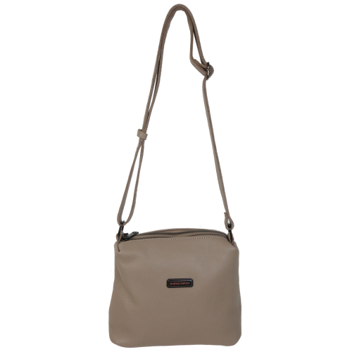 Женская кожаная сумка через плечо кросс-боди Borsacomoda Бежевая