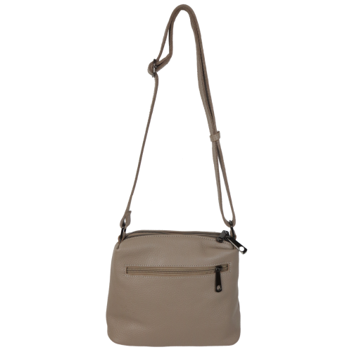 Женская кожаная сумка через плечо кросс-боди Borsacomoda Бежевая