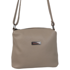 Женская кожаная сумка через плечо кросс-боди Borsacomoda Бежевая