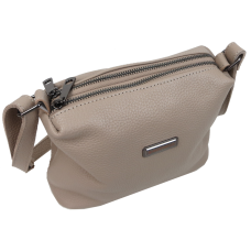 Женская кожаная сумка через плечо кросс-боди Borsacomoda Бежевая