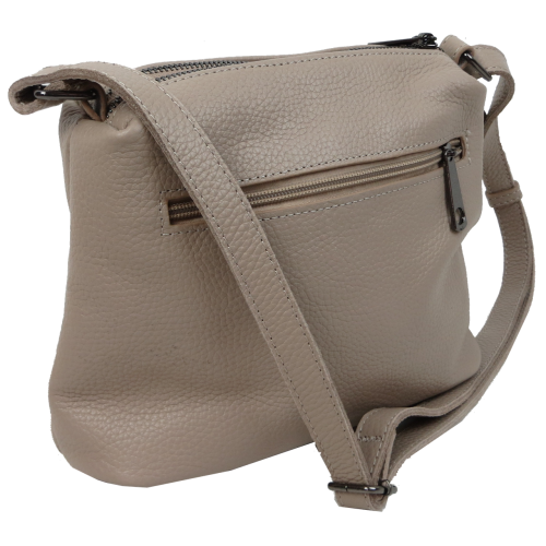 Женская кожаная сумка через плечо кросс-боди Borsacomoda Бежевая