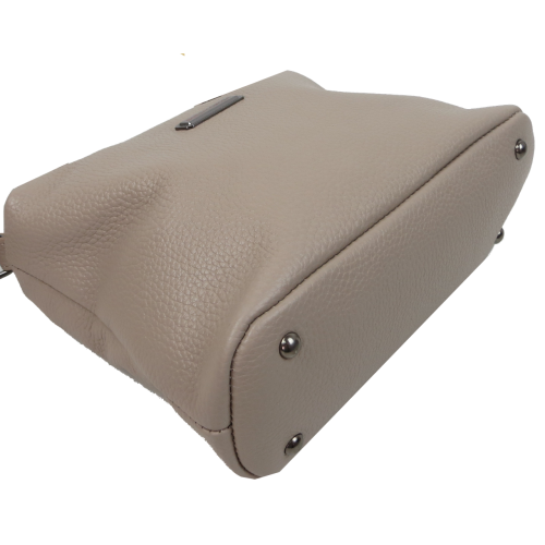 Женская кожаная сумка через плечо кросс-боди Borsacomoda Бежевая