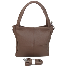 Женская кожаная сумка на двух ручках Borsacomoda Коричневая