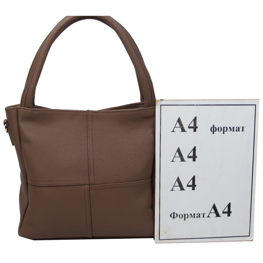 Женская кожаная сумка на двух ручках Borsacomoda Коричневая