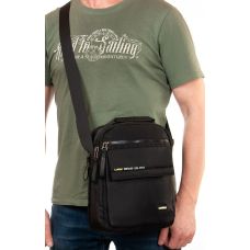 Сумка мужская тканевая планшетка Lanpad Черная