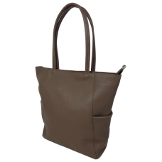 Женская кожаная сумка на двух ручках Borsacomoda, Украина коричневая