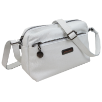 Женская кожаная сумка на плечо Borsacomoda Белая