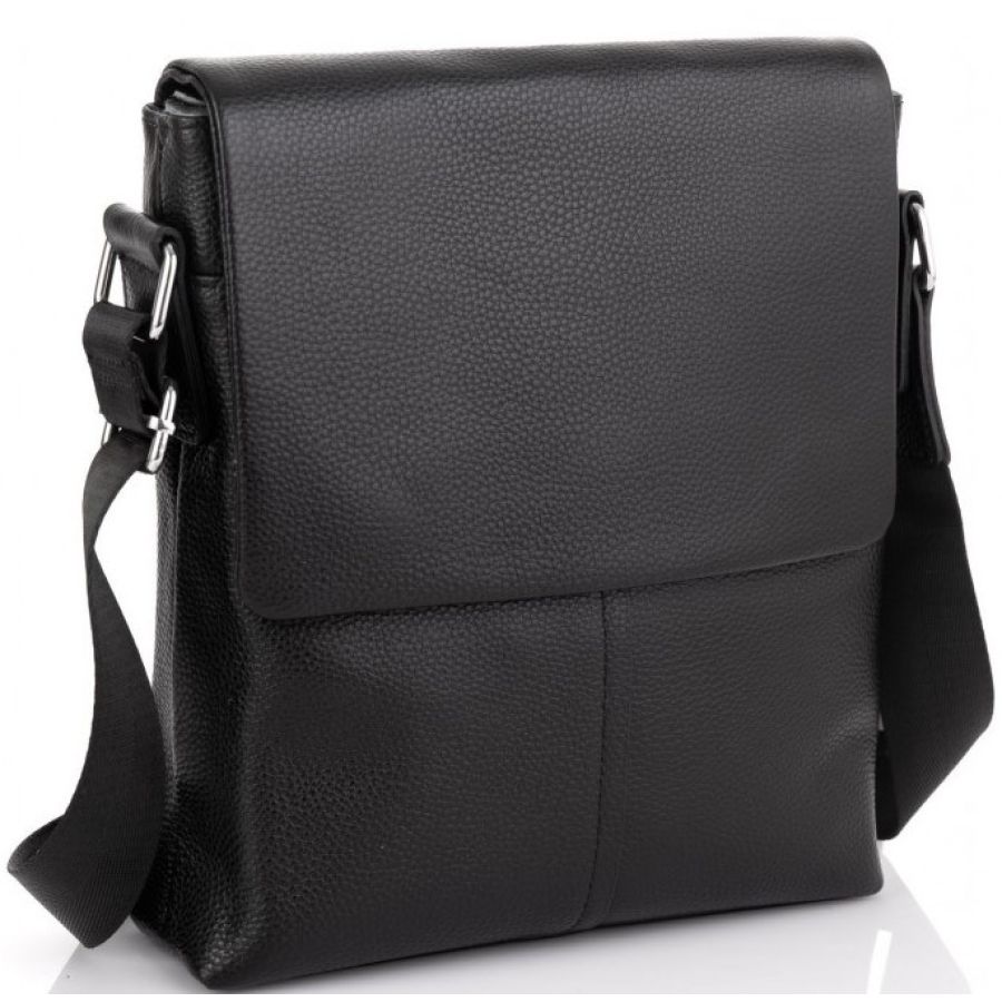 Сумка мужская из натуральной кожи Tiding Bag Черная