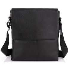 Сумка мужская из натуральной кожи Tiding Bag Черная