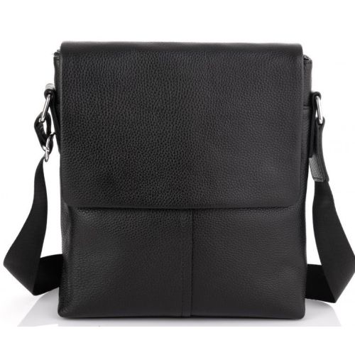 Сумка мужская из натуральной кожи Tiding Bag Черная