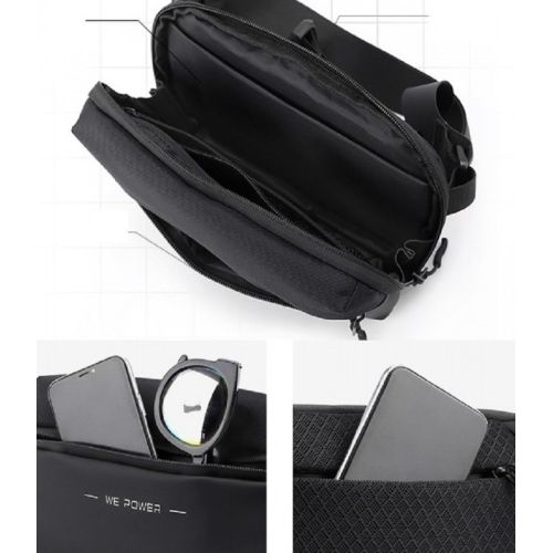 Сумка поясная из ткани бананка Confident черная