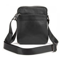 Мужской кожаный мессенджер Tiding Bag  Чёрный