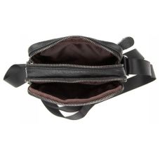 Мужской кожаный мессенджер Tiding Bag  Чёрный