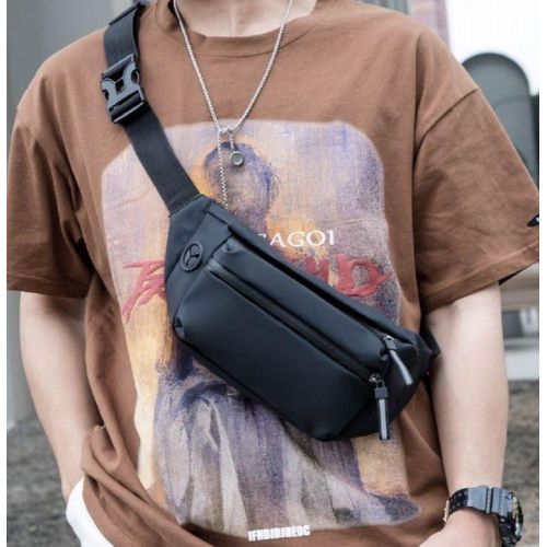 Сумка на пояс мужская тканевая Confident Черная