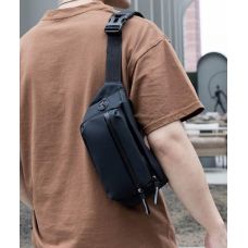 Сумка на пояс мужская тканевая Confident Черная
