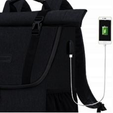 Офисный рюкзак с отделением для ноутбука 15,6 Kroser Roll Top Черный