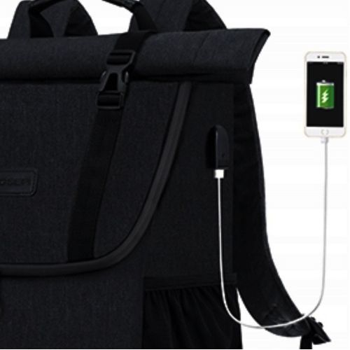 Офисный рюкзак с отделением для ноутбука 15,6 Kroser Roll Top Черный