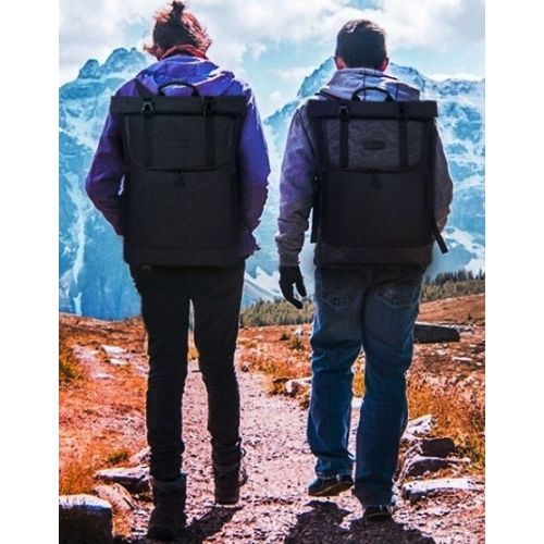 Офисный рюкзак с отделением для ноутбука 15,6 Kroser Roll Top Черный