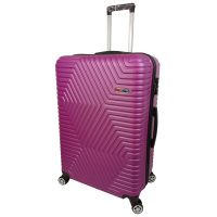 Большой пластиковый чемодан на колесах 115L GD Polo Темно-розовый