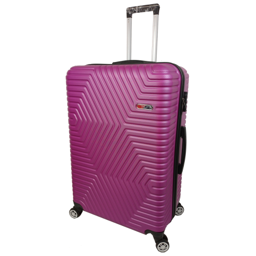 Большой пластиковый чемодан на колесах 115L GD Polo Темно-розовый