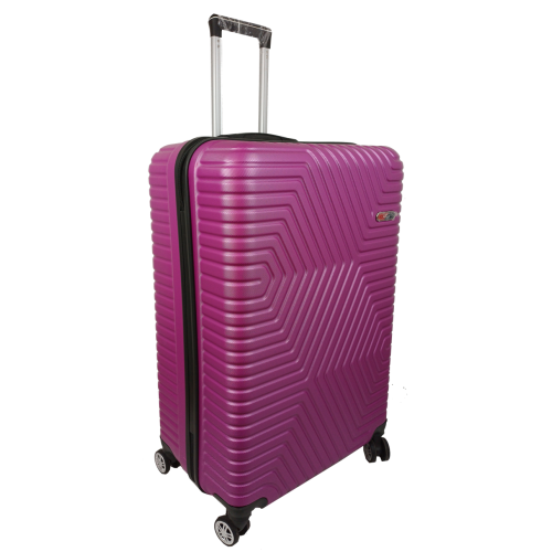 Большой пластиковый чемодан на колесах 115L GD Polo Темно-розовый