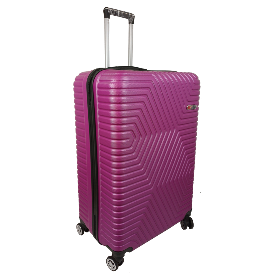 Большой пластиковый чемодан на колесах 115L GD Polo Темно-розовый