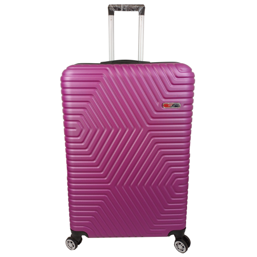 Большой пластиковый чемодан на колесах 115L GD Polo Темно-розовый