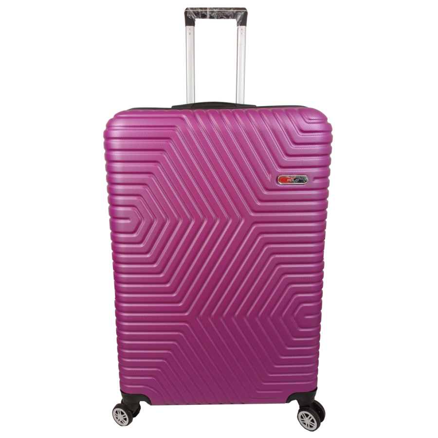 Большой пластиковый чемодан на колесах 115L GD Polo Темно-розовый