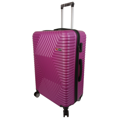 Большой пластиковый чемодан на колесах 115L GD Polo Темно-розовый