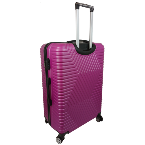 Большой пластиковый чемодан на колесах 115L GD Polo Темно-розовый